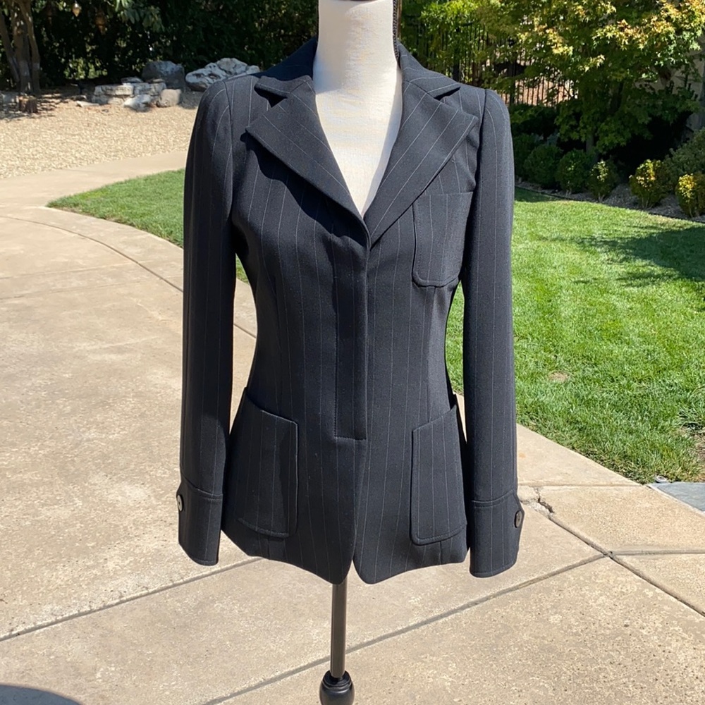 Armani Pinstripe Wool Suit Jacket